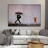 Banksy Art Bunte Regen Street Art Graffiti Leinwand Malerei Druck Poster Moderne Wohnzimmer Wand Kunst Bild