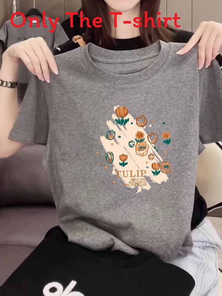 Cartoon Anime Graphic T Shirt For Women Summer Casual Loose Fit Cotton Top