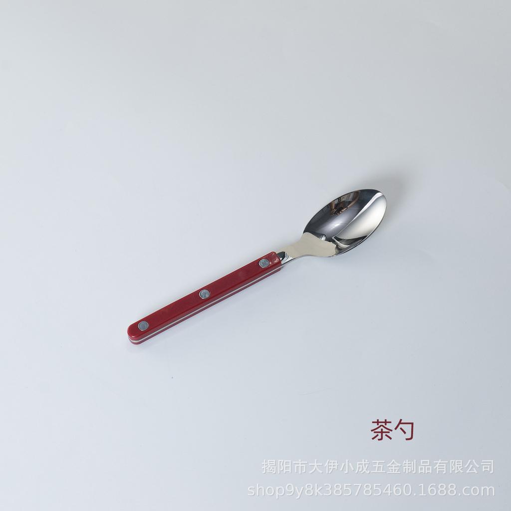 304 Edelstahl Western Restaurant Geschirrset Haushalt Klemgriff Messer Gabel Löffelgriff Marmor Buttermesser Dessertlöffel