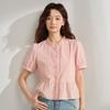Inman Women's French Ruffled Short-Sleeve Cotton Blouse