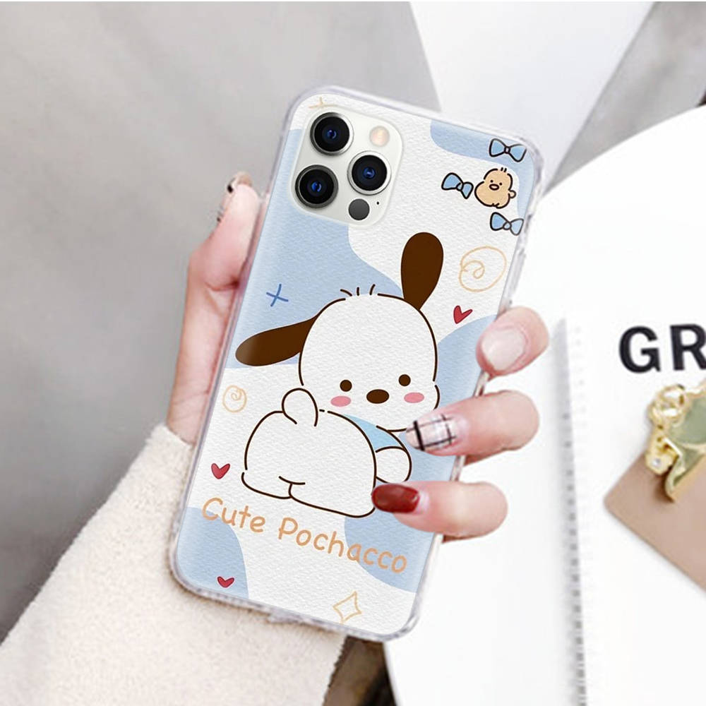 JZ26 Cartoon Pochacco Transparent Case for Samsung A04 A14 A23 M33 M53 Realme 10 9 C35 C55 VIVO Y02 X80 Infinix Hot 30 Note 11 Tecno Spark 8P Pro