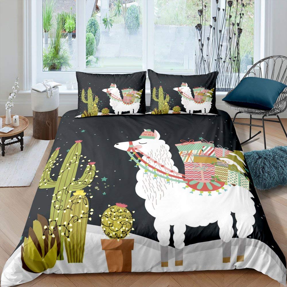 Bright Cactus Duvet Cover Set Full Queen For Girls Boys Green Plants Succulents Bedding Set Nature Art Soft Chic Comforter Cover