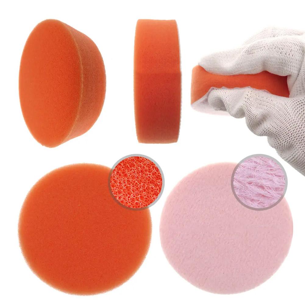 10PCS Car Polishing Sponge Orange Smooth Flat Sponge Polishing Pad For Car Polisher Auto Beauty Paint Care Accessories