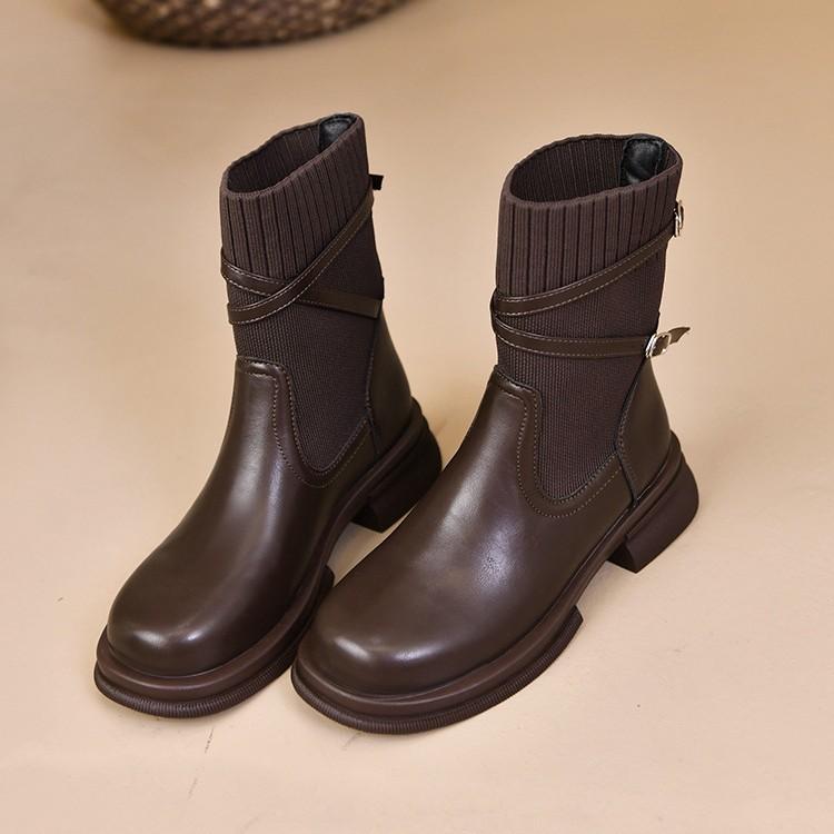 Martin boots children autumn winter autumn short boots women's socks boots thick heel thin boots small ankle boots