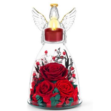 Angel Immortal Flower Rose Finished Scented Candle Christmas Valentine's Day Gift Ornament