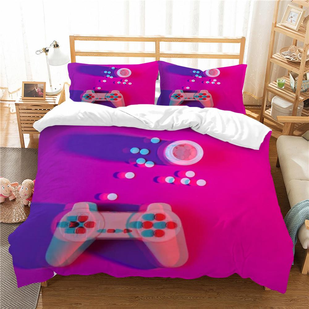 Bed Cover Comforter Bedding Set Pillowcase Gamepad 3D Printing Adults Bedclothes 2/3pcs Microfiber