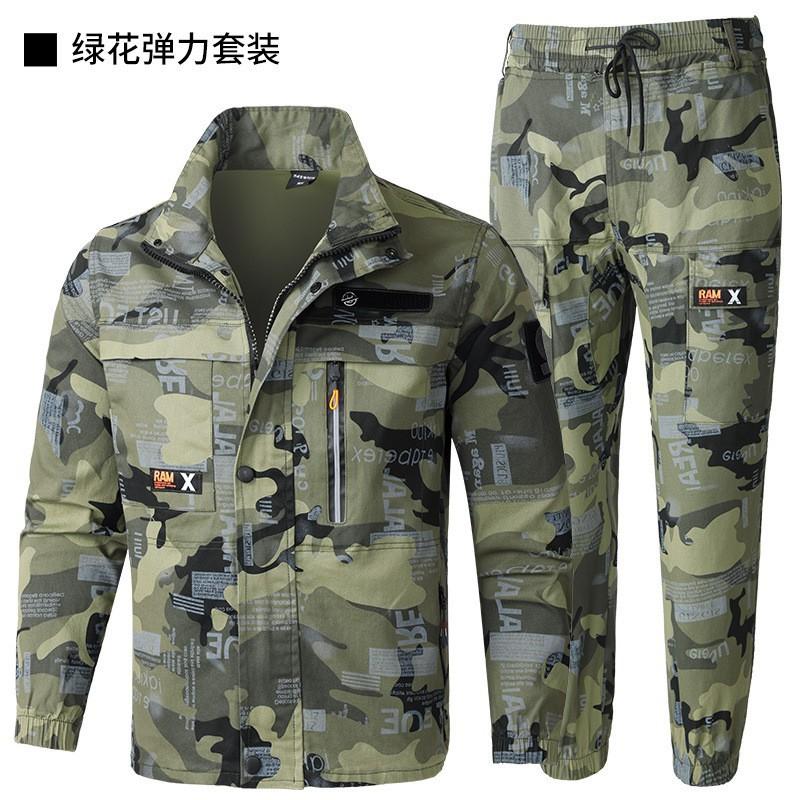 

Pure Cotton Worksuit Suit Men In Wear-resistant Dirt-resistant Anti-scalding Construction Site Welder Camouflage Labor Insurance Uniform 190 yards recommended 170-190 kg