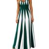 Summer Women's Fashion Loose Suspender Color Block Printed Suspender Dress Long Dress