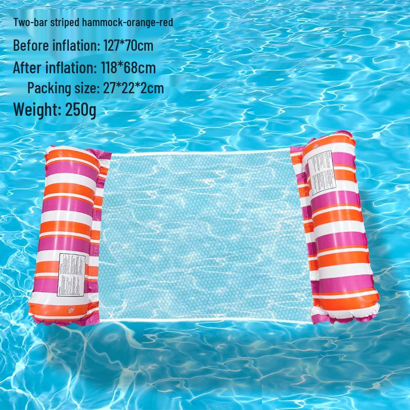 

Складне смугасте надувне крісло-лежак для басейну - Транскордонний плавучий водяний матрац. EU Patent - CE Certified