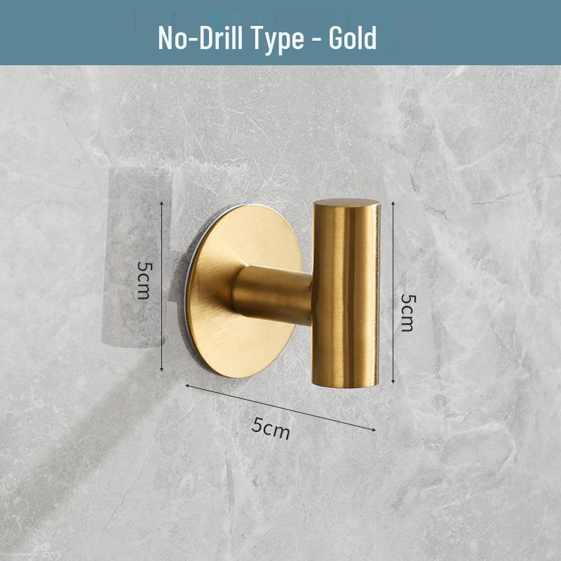 Traceless No-Punch Stainless Steel Over-the-Door Hook for Bedroom, Bathroom, or Wardrobe