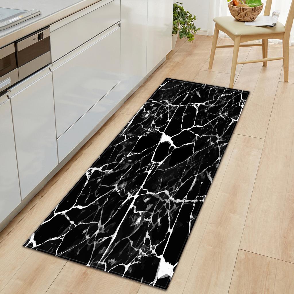 Marble Carpet Long Floor Mat Stone Pattern Theme Doormat