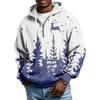 Herren Half-Zip Kapuzen-Plaid-Pullover Kordelzug Print Lässiges Sport-Sweatshirt