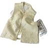 Jacquard Bronzing Bamboo Leaf Flower Retro Style Vest 2025 New Stand-up Collar Disc Buckle Jacquard Vest