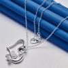 925 Sterling Silver 16-30 Inch Exquisite Heart-shaped Butterfly Pendant Necklace for Women's Fashionable Wedding Jewelry