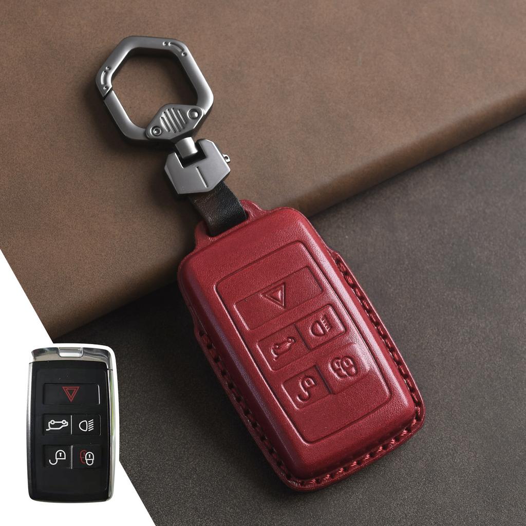 Funda para Llave de Coche, Adecuada para Land Rover, Funda para Llave de Coche New Range Rover Sport, Cuero Genuino, Primera Capa de Piel de Vaca