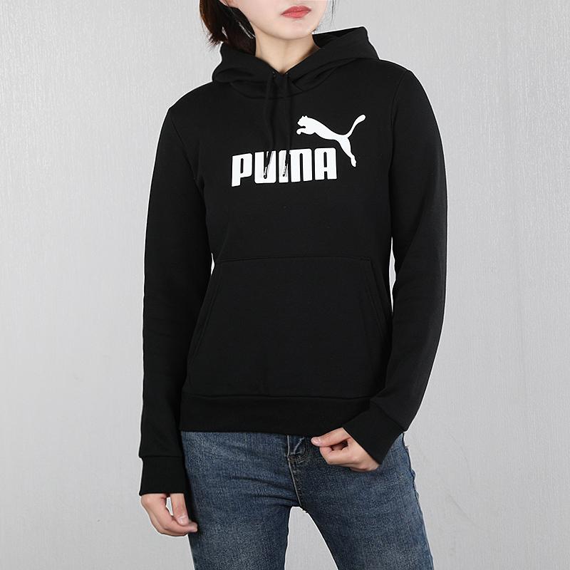 Puma Fleece-Lined Casual Running Hoodie Women Tops Black 581632-01