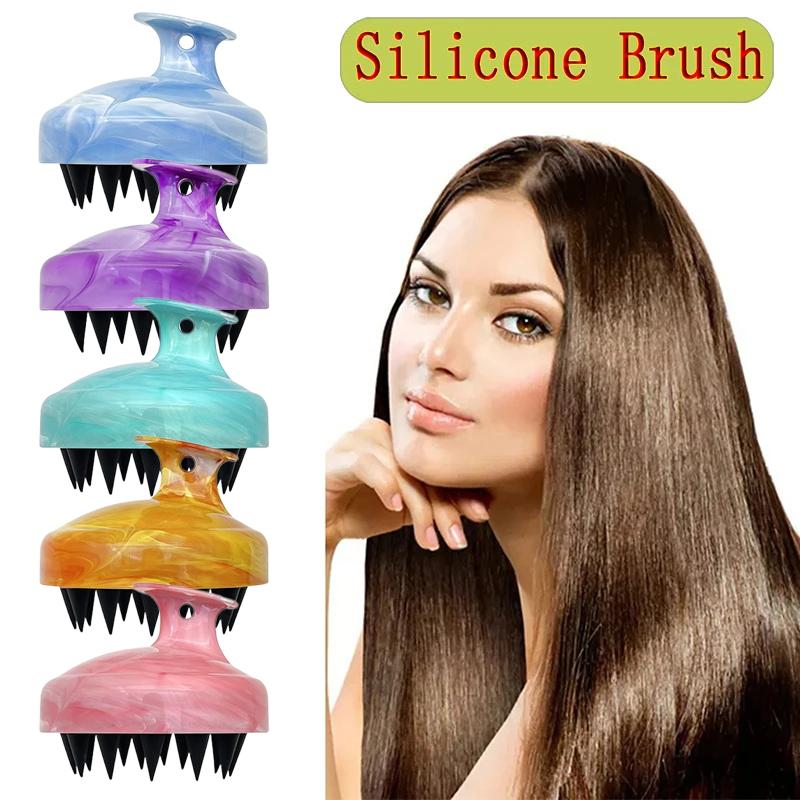 

Мраморная силиконовая щетка для шампуня, расчески для разглаживания волос, массажная щетка, щетка для ванны, парикмахерский инструмент для салона