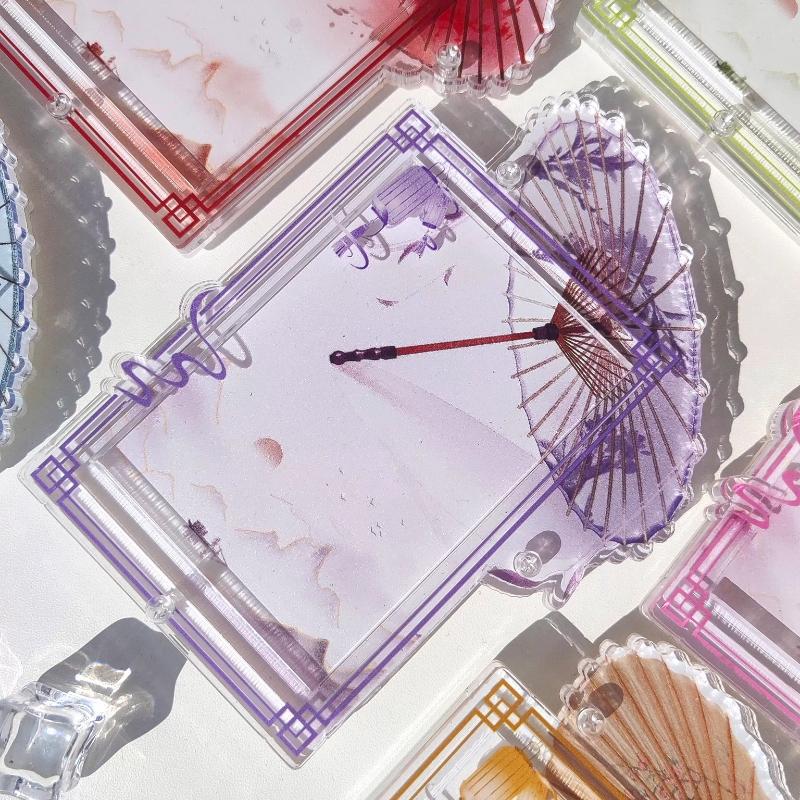 Retro Umbrella Acrylic Photo Frame Colorful Card Holder 3 Inch Anime Photocard Display Chinese Style Card Binder Wholesales 2025