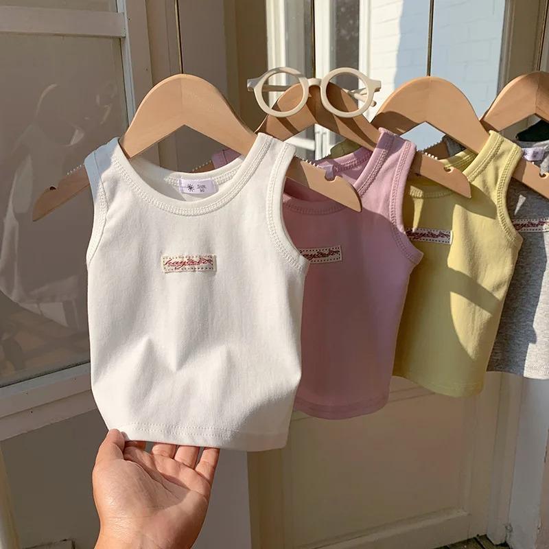 Mode Barn T-shirt Flickor Pojkar Väst Barn Sommarkläder Ärmlös