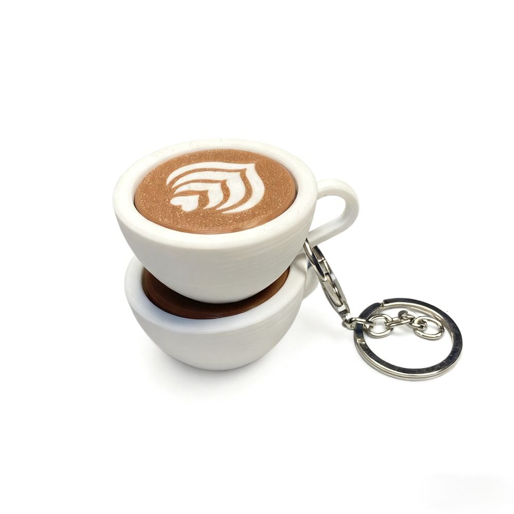 Simulation Clicker Key Chain 3D Printed Coffee Calming Keychain Finger Button Pendant Bag Pendant