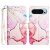 For Google Pixel 9/Pixel 9 Pro Case with Strap Marble Pattern Leather Phone Cover Card Holder