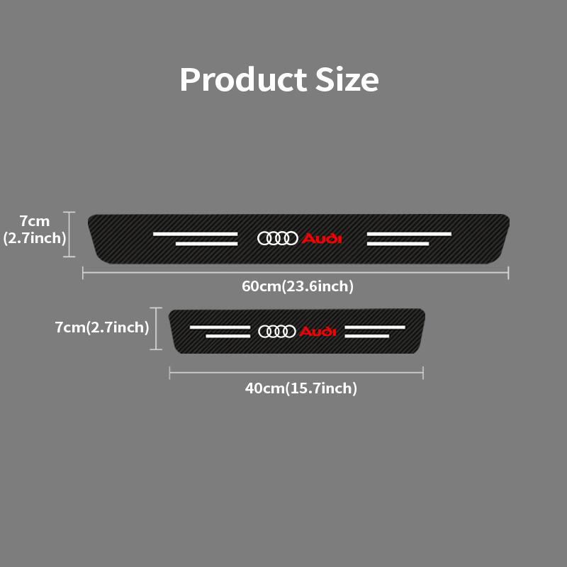 New 4pcs Carbon Fiber Car Emblem Welcome Pedal Protect Strip Sticker for T A3 8P A6 C5 A4 B6 B8 S4 RS4 S5 B9 S3 8V RS3 S6 S8 S2 7