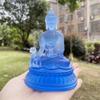 Blåglaserad Medicin Buddha Buddha Staty Prydnad, Ljus Buddha Buddha Hemdyrkan, Buddhahall Dekoration