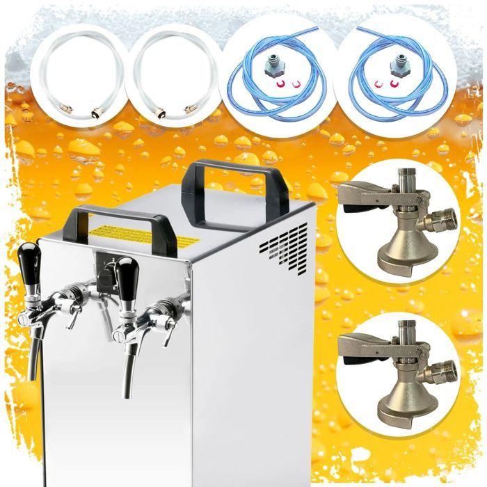 Tireuse à Bière Complète 2 Robinet en Inox - 50L/h avec Refroidisseur Sec pour Performance Professionnelle