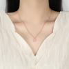 Pink Diamond Lucky Grass Pendant Collarbone Chain Female, Niche Design Wind Four-Leaf Clover Necklace