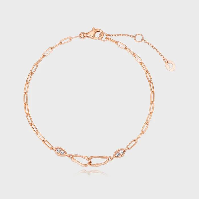 Wavelet Point Pink Silver Bracelet TBESVP08040-1M