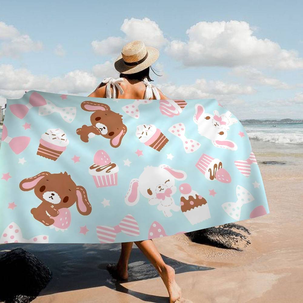 S-Sugarbunnies Soft-Kawaii Big Microfiber Beach Towels Quick Dry Towel Sand Beach Towels Pool Towel for Travel Swim Pool Yoga