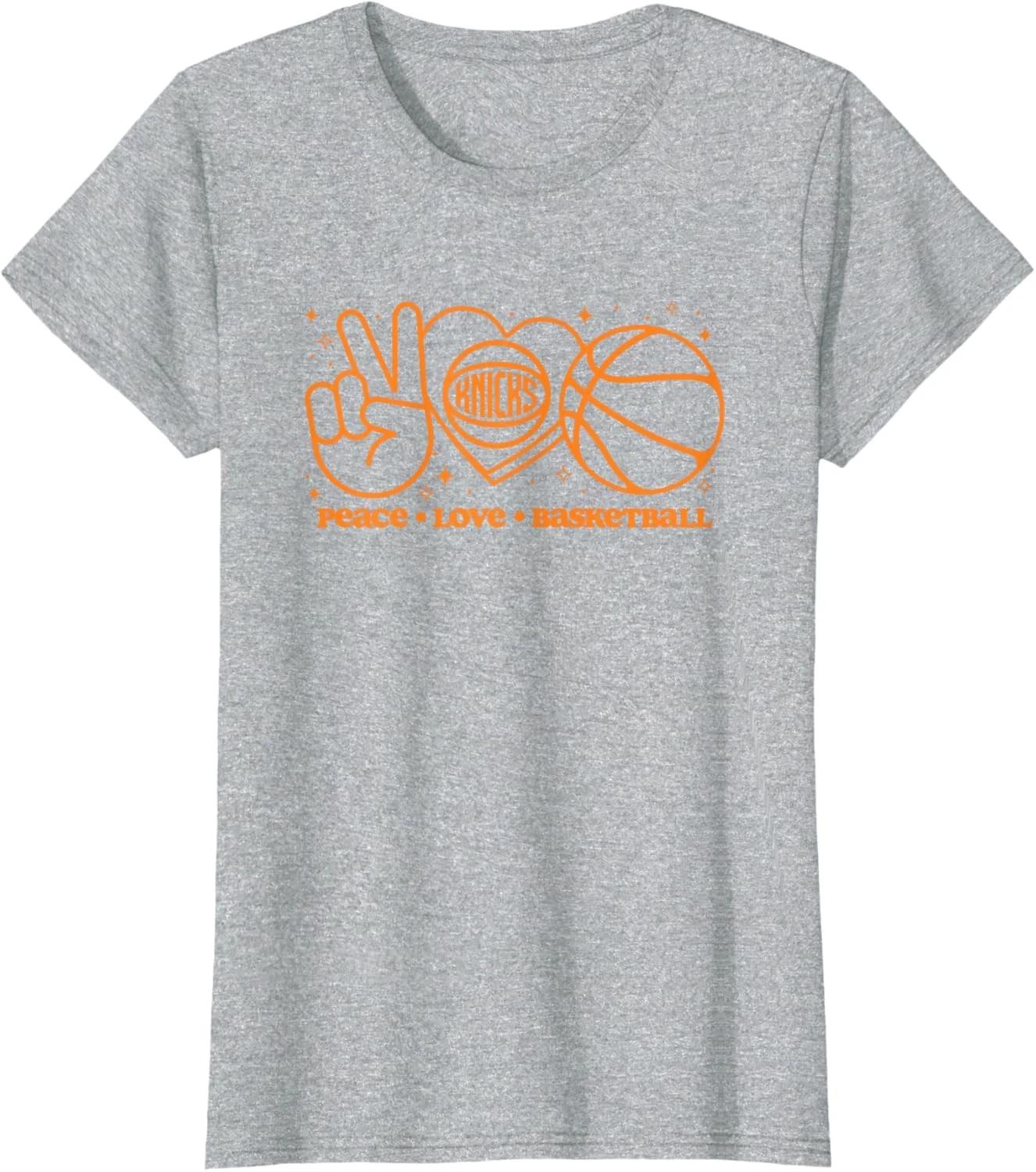 New York Knicks Peace Love Basketball Ladies  Crewneck T-Shirt XL