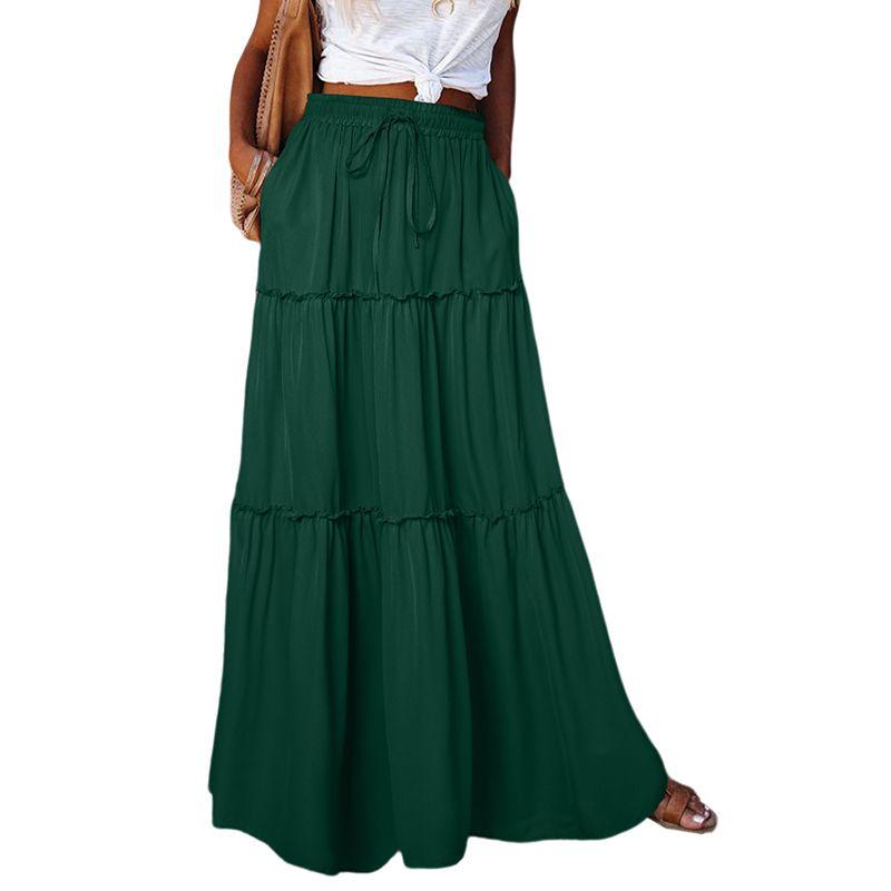 

Fashion Fall and Winter Black Knee-Length Shoelace Stylish Skirt Green P309 L code fits (65.00 kg-72.50 kg