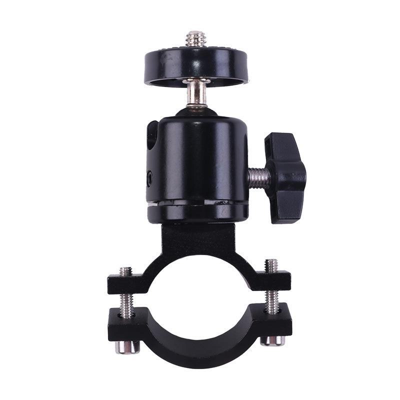 Braçadeira de metal em formato de O para câmera esportiva GoPro para bicicleta e motocicleta com suporte horizontal de cabeça dupla de 360°.