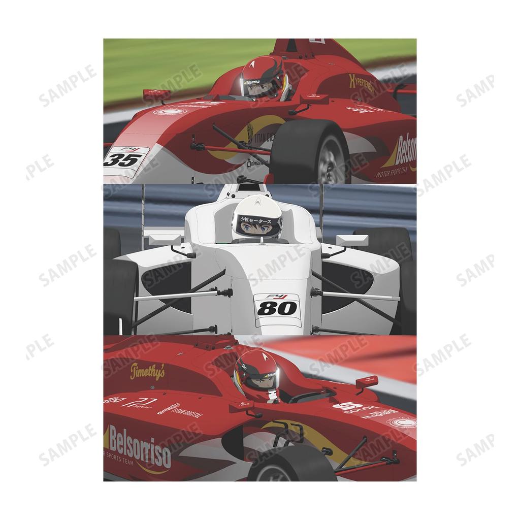 TV Anime "Overtake!" Machine Visual T-Shirt Men's Size L