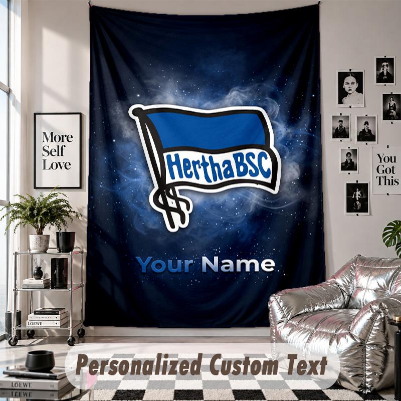 Wall Hanging Tapestry With Custom Name & Text, hertha bsc Decorative Tapestry For Bedroom