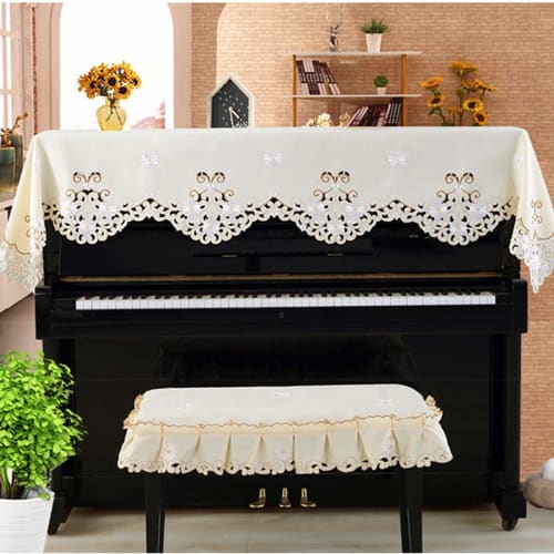 HIMENO Upright Piano Cover, Top Cover for Keyboards and Digital Pianos, Dustproof, Durable, High-Quality, and Elegant (Fits 148-153cm Openings) Thick,