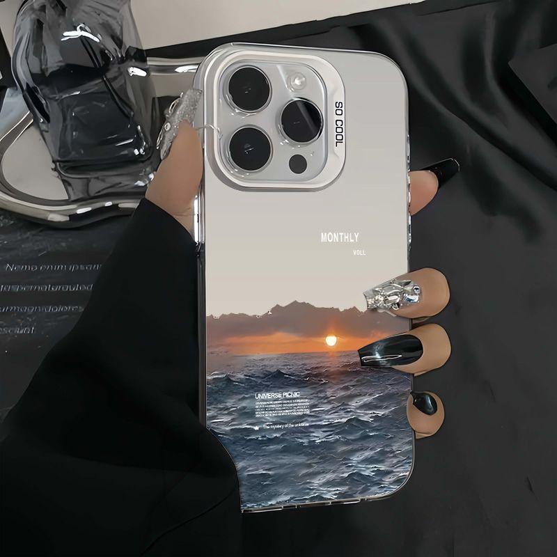 Super Cool On The Sea Sunrise Phone Case For iPhone 16 15 14 13 12 11 Pro Max 7 8 Plus XR XS MAX MINI Y2K Anti Fall Back Cover