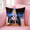 O-Opossum Cushion Cover Pillowcase Short Plush Invisible Zipper Room Sofa Cushion Cover