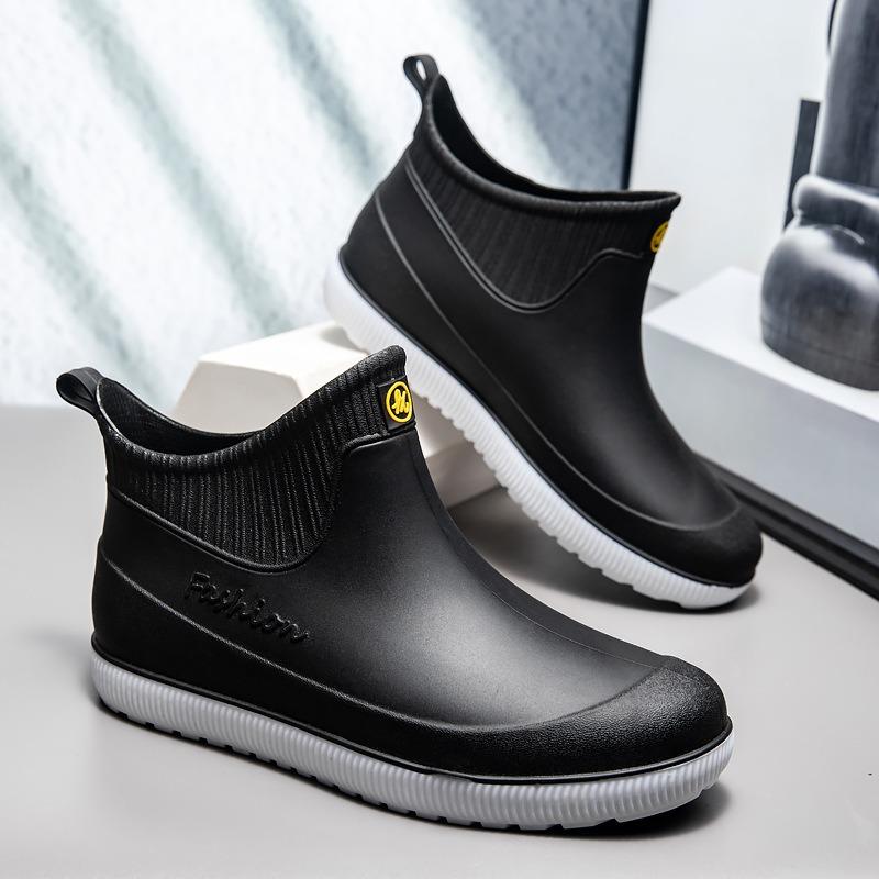 Herren Kurzer Schaft Regenstiefel, Wasserdichte Regenstiefel, Gummischuhe, Küchenwasserschuhe, Überschuhe