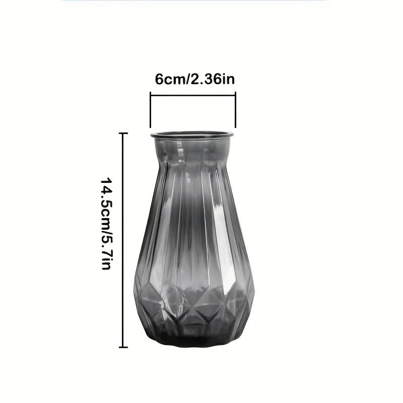 Black Transparent Plastic Vase Classic Rectangular Tall Short Vase Set for Wedding,Banquet,Dinner Party Centerpieces,Table Decor
