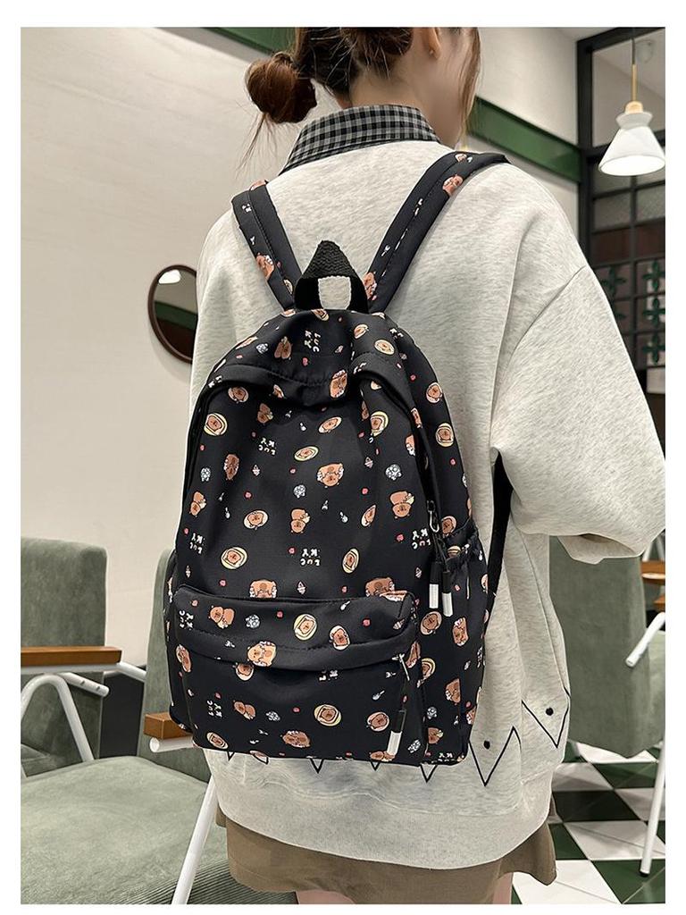 Plecak w kwiaty w stylu japońskim dla dziewcząt - Lekki, Pojemny, Idealny do użytku szkolnego