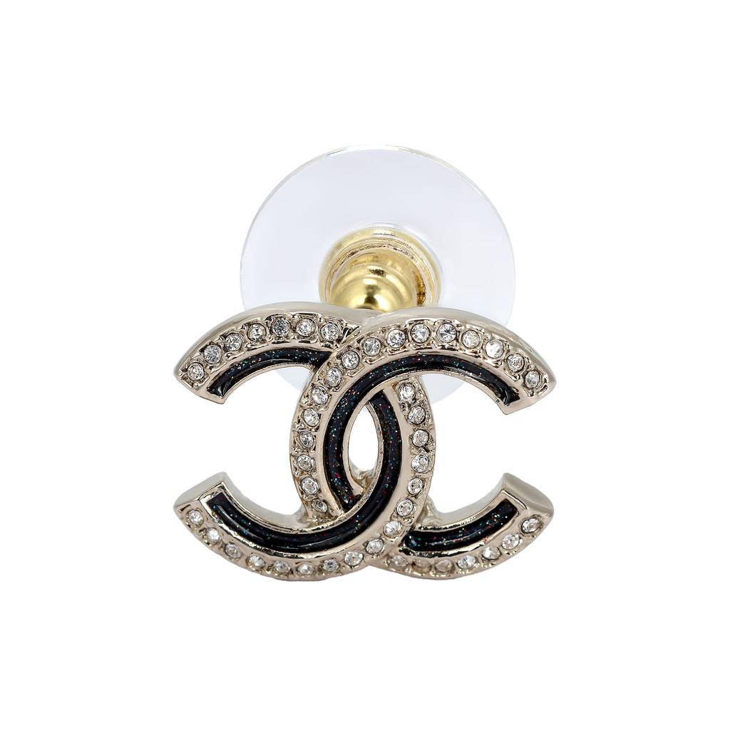 CHANEL Stud Earrings Unisex Silver AB-25B-078