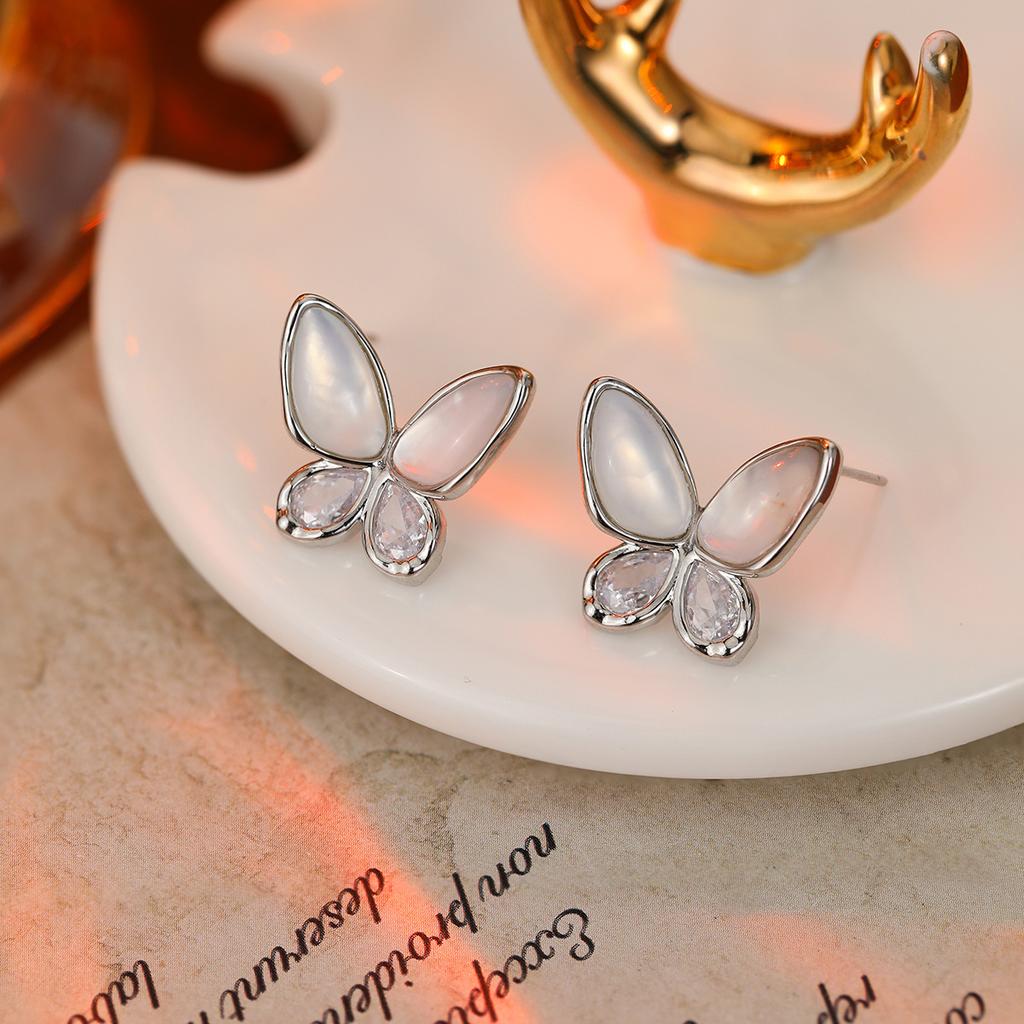 Hochwertiger Luxus Natürliche Muschelohrstecker S925 Silbernadel Ohrringe Leichter Luxus High-End Stil Temperament Ohrringe Frauen