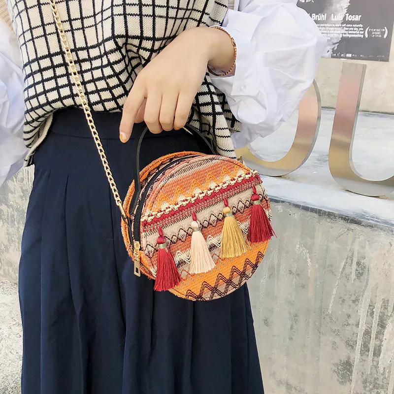 WTEMPO Korean Style Versatile Crossbody Bag Chic Harajuku Ethnic Style Chain Girl's Small Shoulder Bag Travel Handbags