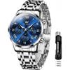 OlevS Men S Multi Function Waterproof Analog Watch Blue Mbn233