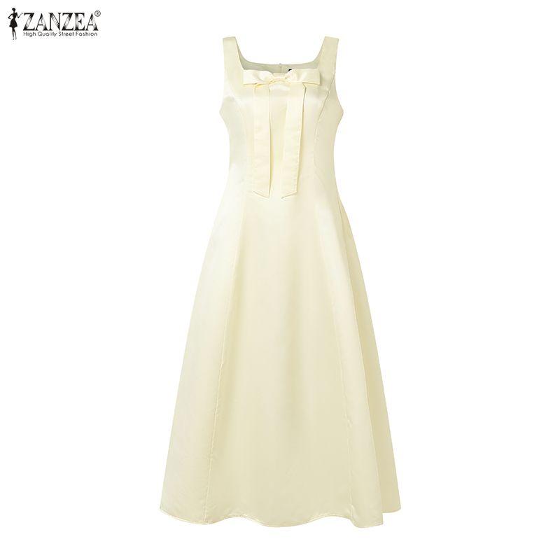ZANZEA Women Casual U-Neck Summer Sleeveless A-line Dress