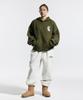 CREAM SODA LAB Cl Washed Graphic Jacquard Hoodie Knit Khaki