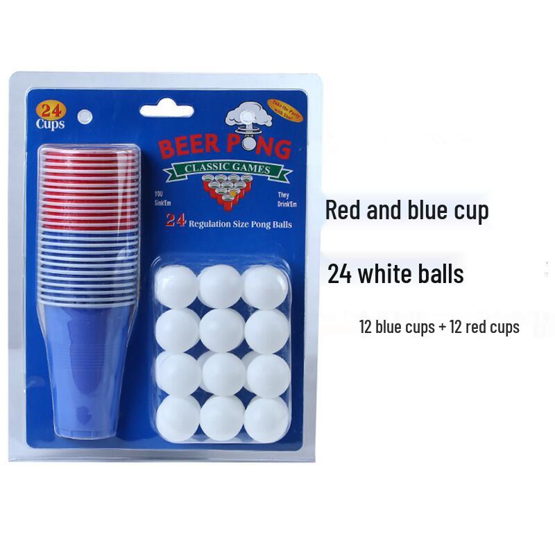 American Two-Color 16oz Party Beer Pong Cups - Disposable Plastic Table Tennis Cups