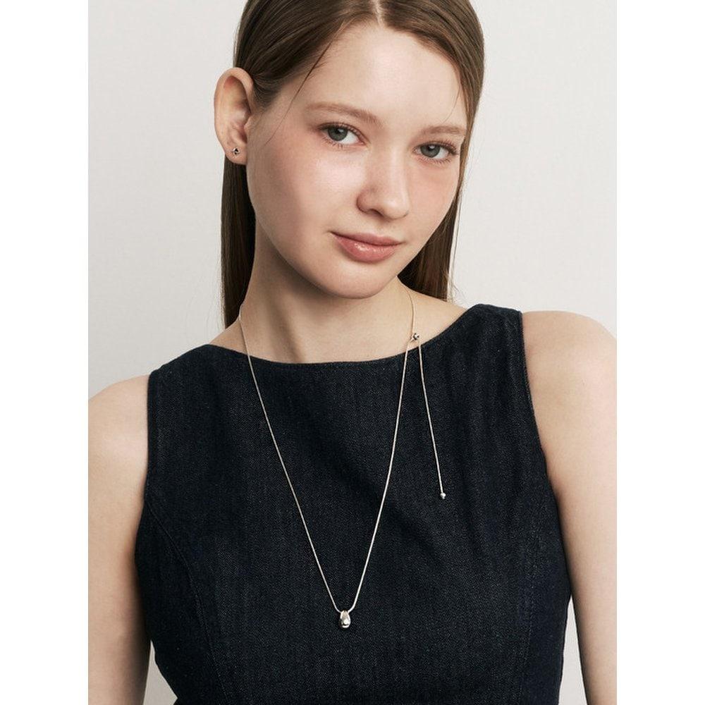 Pebble Long Snake Chain Necklace